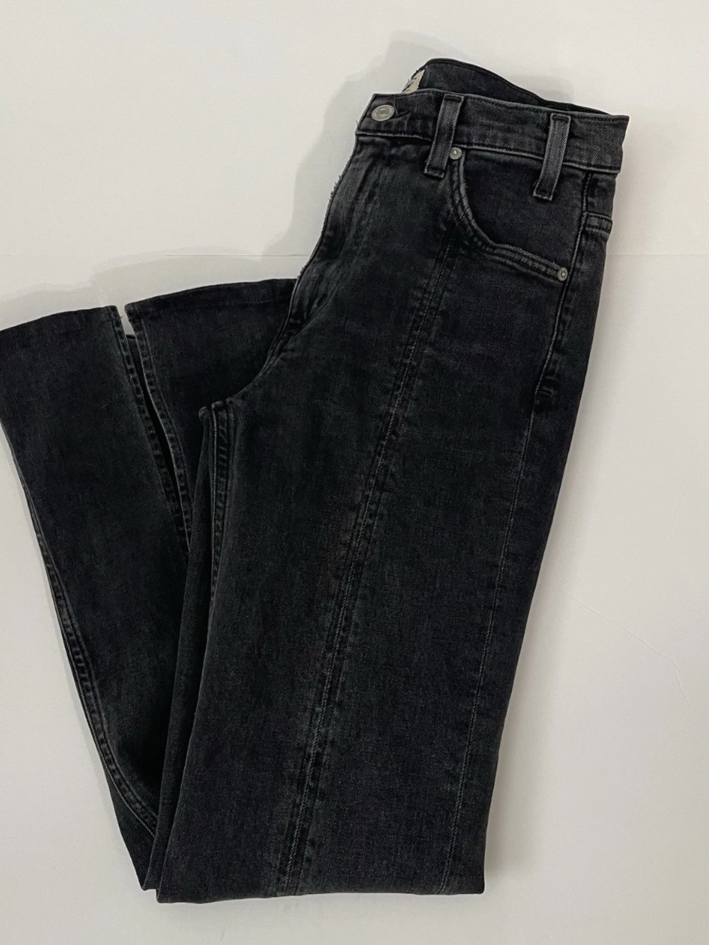 Citizens of Humanity Flare Split Hem Jean Black Wash